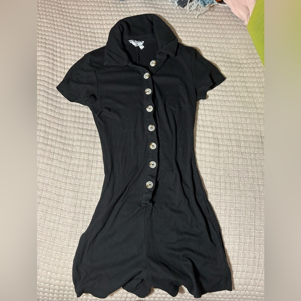 princess polly black button up romper